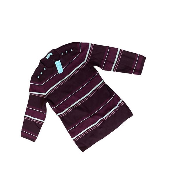 NEW WITH TAGS DRESS BARN Established 1962 3/4 slv striped sweater MEDIUM - Picture 1 of 3